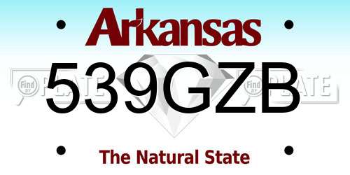 539GZB Arkansas License Plate