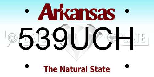 539UCH Arkansas License Plate