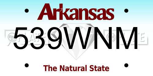 539WNM Arkansas License Plate