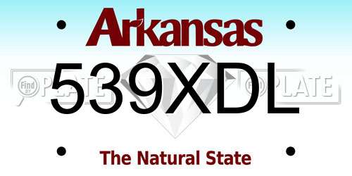 539XDL Arkansas License Plate