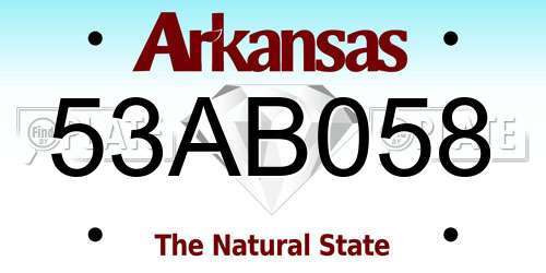 53AB058 Arkansas License Plate