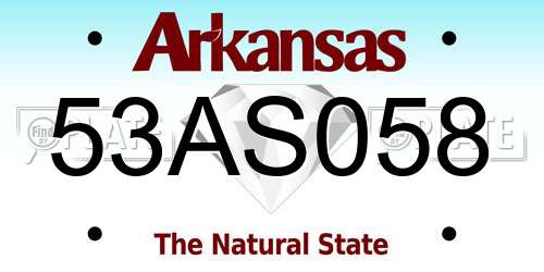 53AS058 Arkansas License Plate