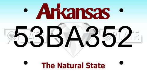 53BA352 Arkansas License Plate