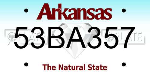 53BA357 Arkansas License Plate