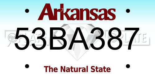 53BA387 Arkansas License Plate