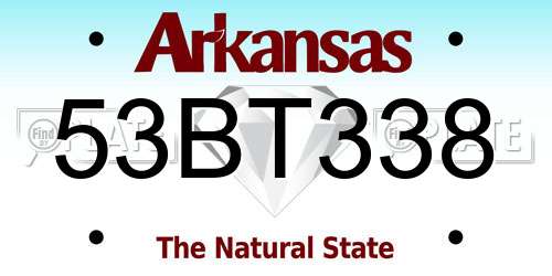 53BT338 Arkansas License Plate