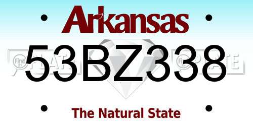 53BZ338 Arkansas License Plate