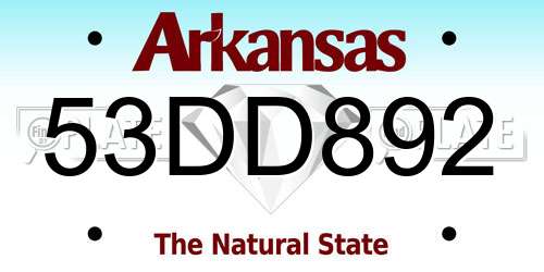 53DD892 Arkansas License Plate