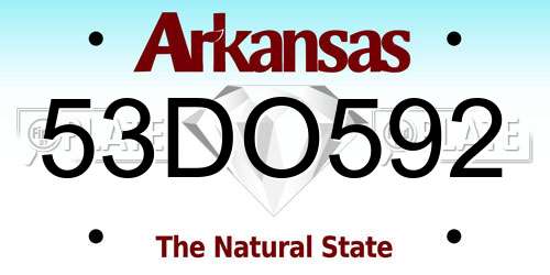 53DO592 Arkansas License Plate
