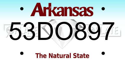 53DO897 Arkansas License Plate