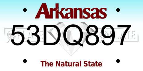 53DQ897 Arkansas License Plate
