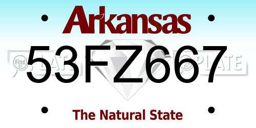 53FZ667 Arkansas License Plate