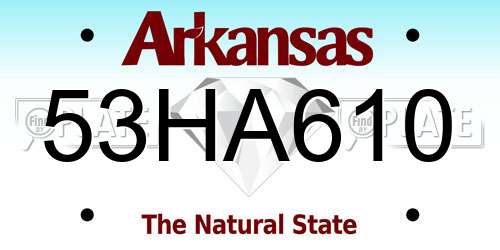 53HA610 Arkansas License Plate
