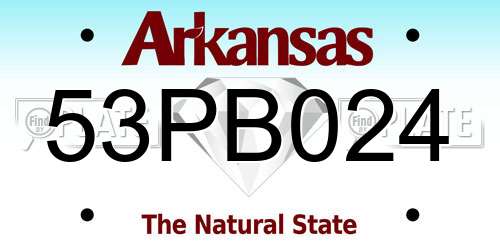 53PB024 Arkansas License Plate
