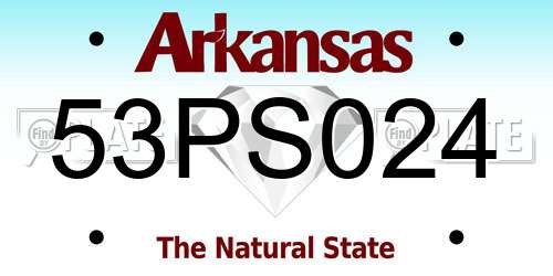 53PS024 Arkansas License Plate
