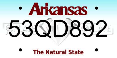 53QD892 Arkansas License Plate
