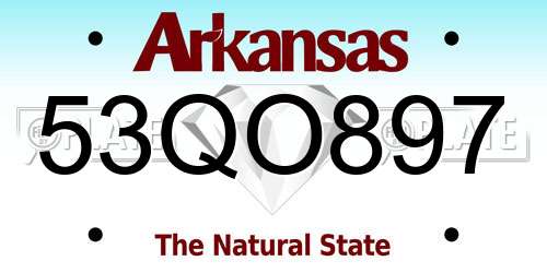 53QO897 Arkansas License Plate