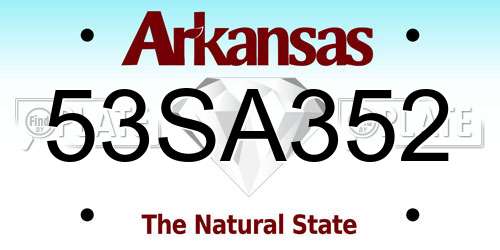 53SA352 Arkansas License Plate