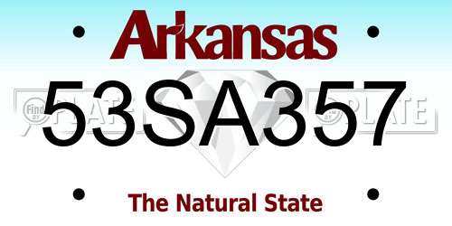 53SA357 Arkansas License Plate