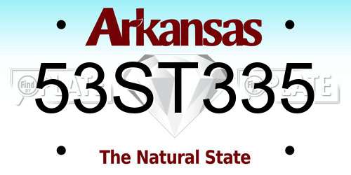 53ST335 Arkansas License Plate