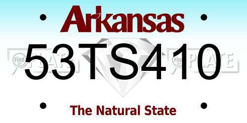 53TS410 Arkansas License Plate