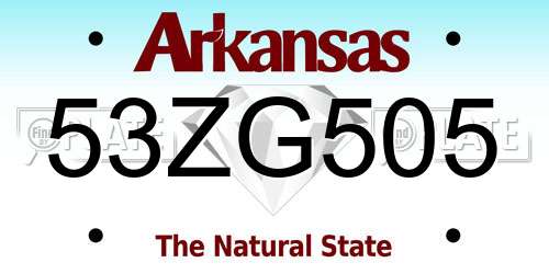 53ZG505 Arkansas License Plate