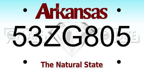 53ZG805 Arkansas License Plate