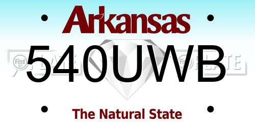 540UWB Arkansas License Plate