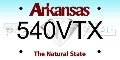 540VTX Arkansas License Plate