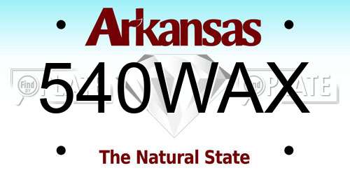 540WAX Arkansas License Plate