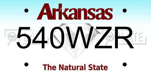 540WZR Arkansas License Plate