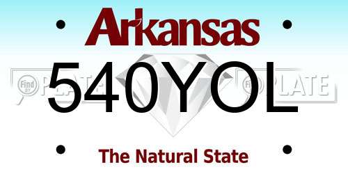 540YOL Arkansas License Plate