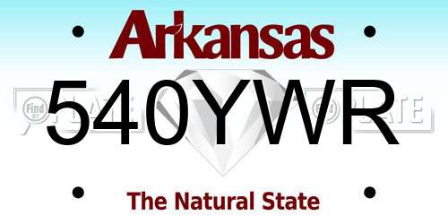 540YWR Arkansas License Plate