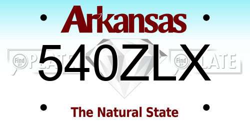 540ZLX Arkansas License Plate