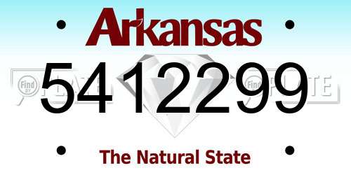5412299 Arkansas License Plate