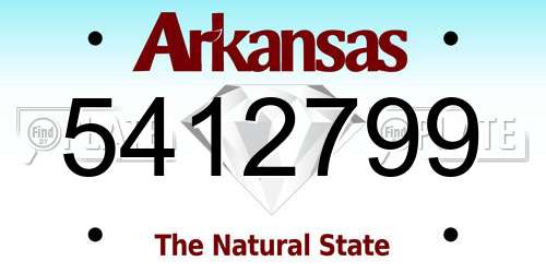 5412799 Arkansas License Plate