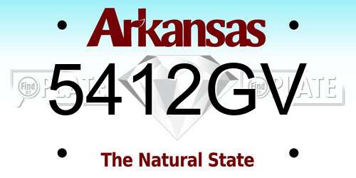 5412GV Arkansas License Plate