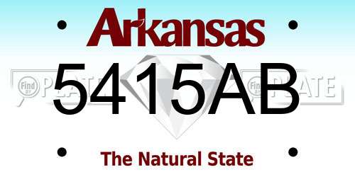 5415AB Arkansas License Plate