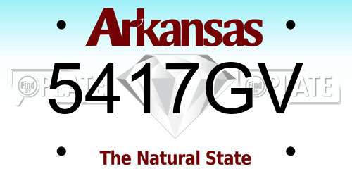5417GV Arkansas License Plate