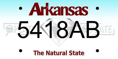 5418AB Arkansas License Plate
