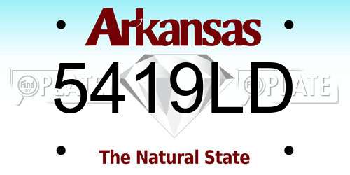 5419LD Arkansas License Plate