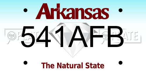 541AFB Arkansas License Plate
