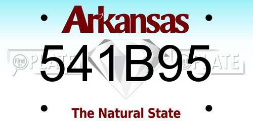 541B95 Arkansas License Plate