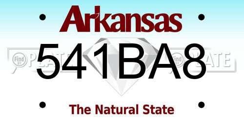 541BA8 Arkansas License Plate