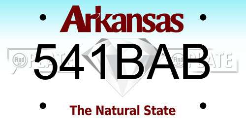 541BAB Arkansas License Plate