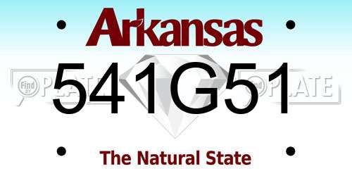 541G51 Arkansas License Plate