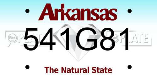 541G81 Arkansas License Plate