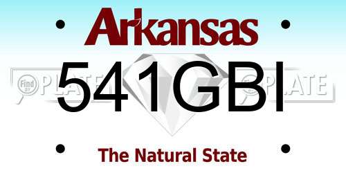 541GBI Arkansas License Plate