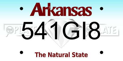 541GI8 Arkansas License Plate