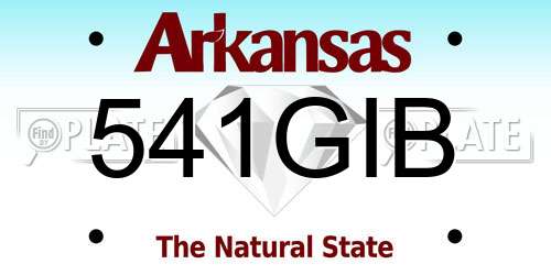 541GIB Arkansas License Plate